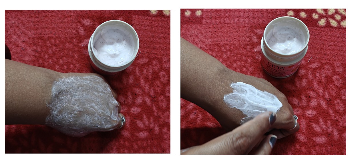 Application CITTA Strawberry Creamy Body Scrub