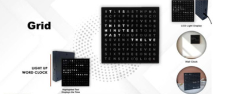 grid light up word clock